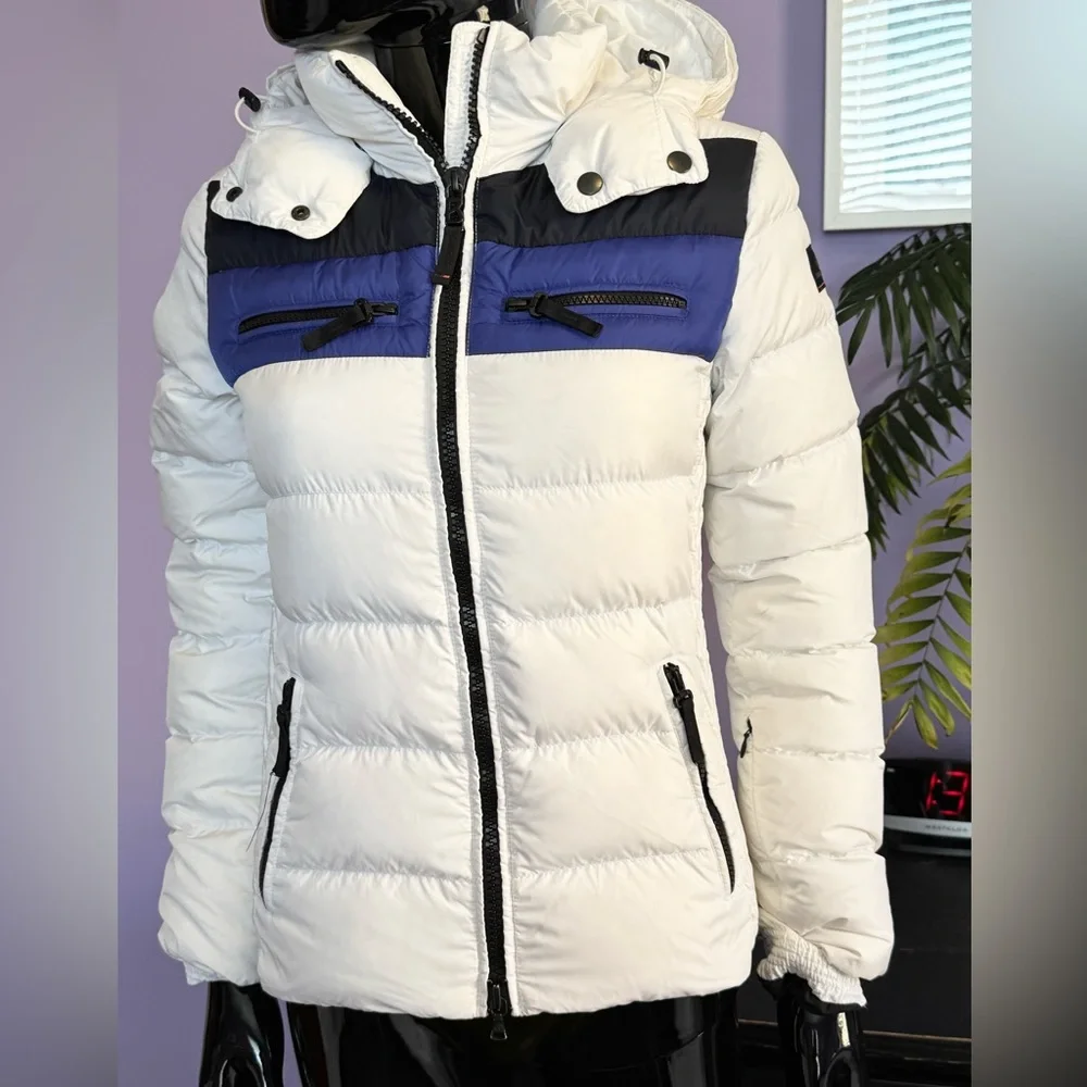 Women's Bogner Fire&Ice White and Blue Puffer Down ski Jacket xs - Picture 4 of 16